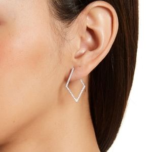 New Swarovski crystal geometric hoop earrings
